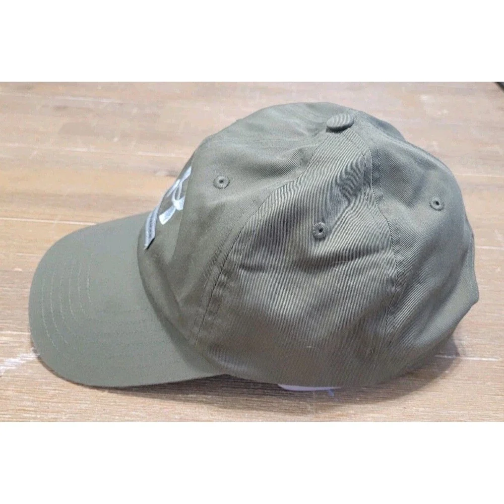 Under Armour Canvas Embroidered Logo Baseball Cap Hat One Size Olive Green